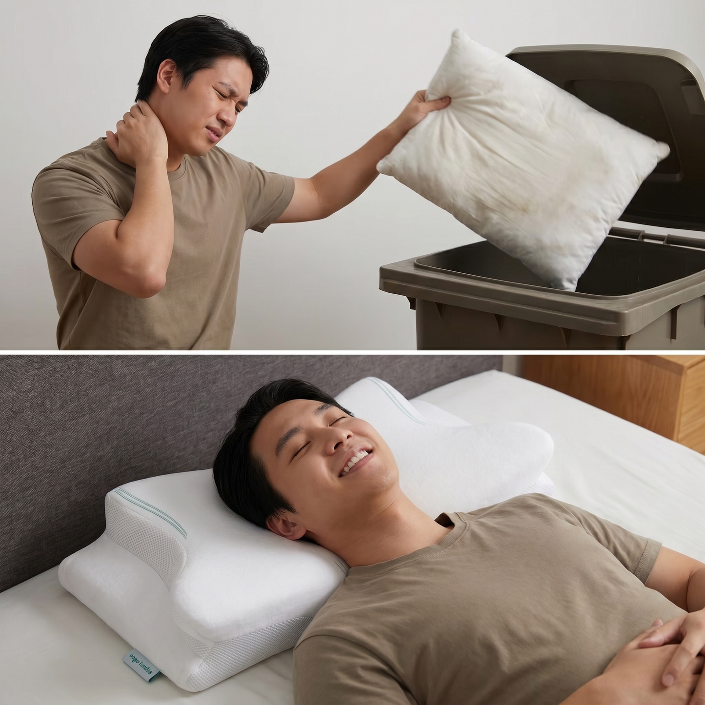 before and after Ergolumba memory foam